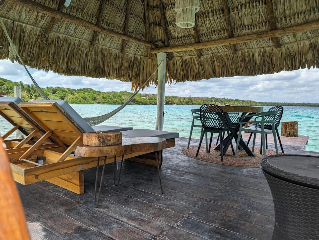 Cabana Con Muelle Privado En La Laguna De Bacalar Exterior foto