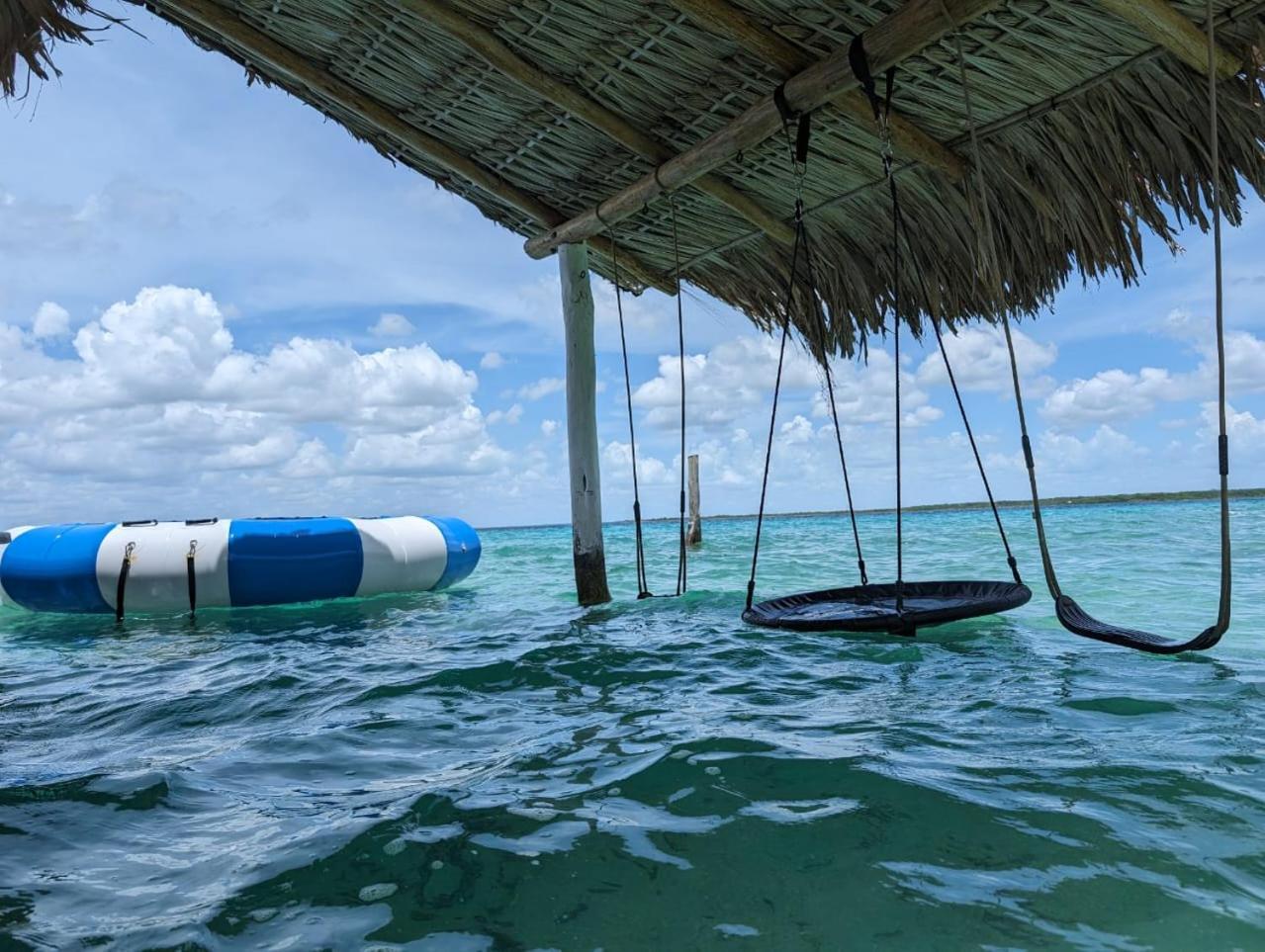 Cabana Con Muelle Privado En La Laguna De Bacalar Exterior foto