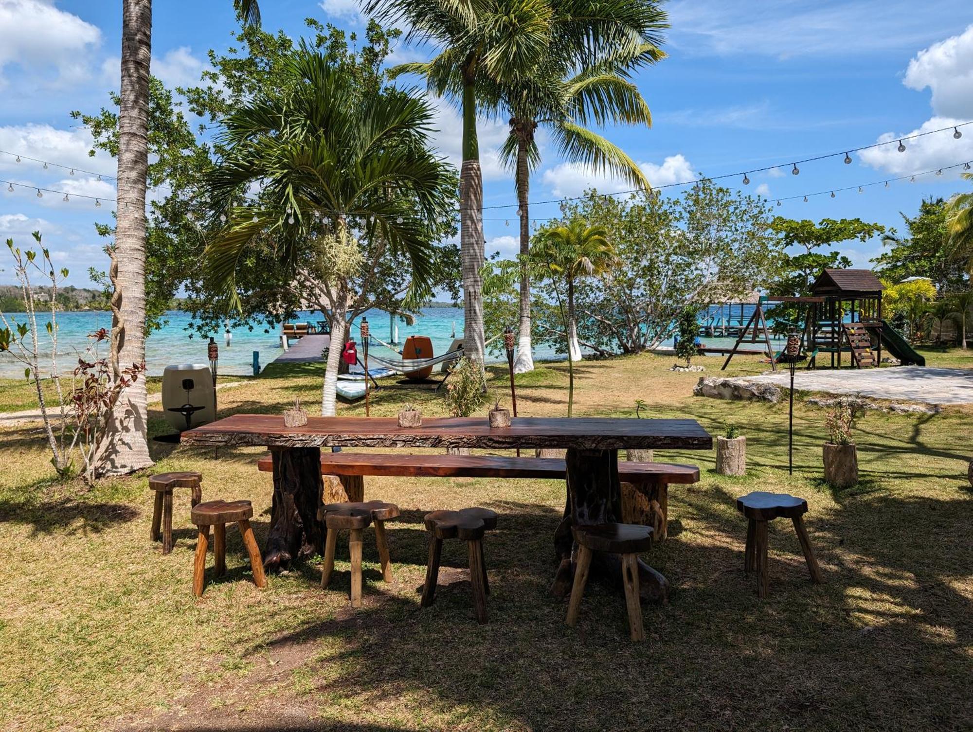 Cabana Con Muelle Privado En La Laguna De Bacalar Exterior foto
